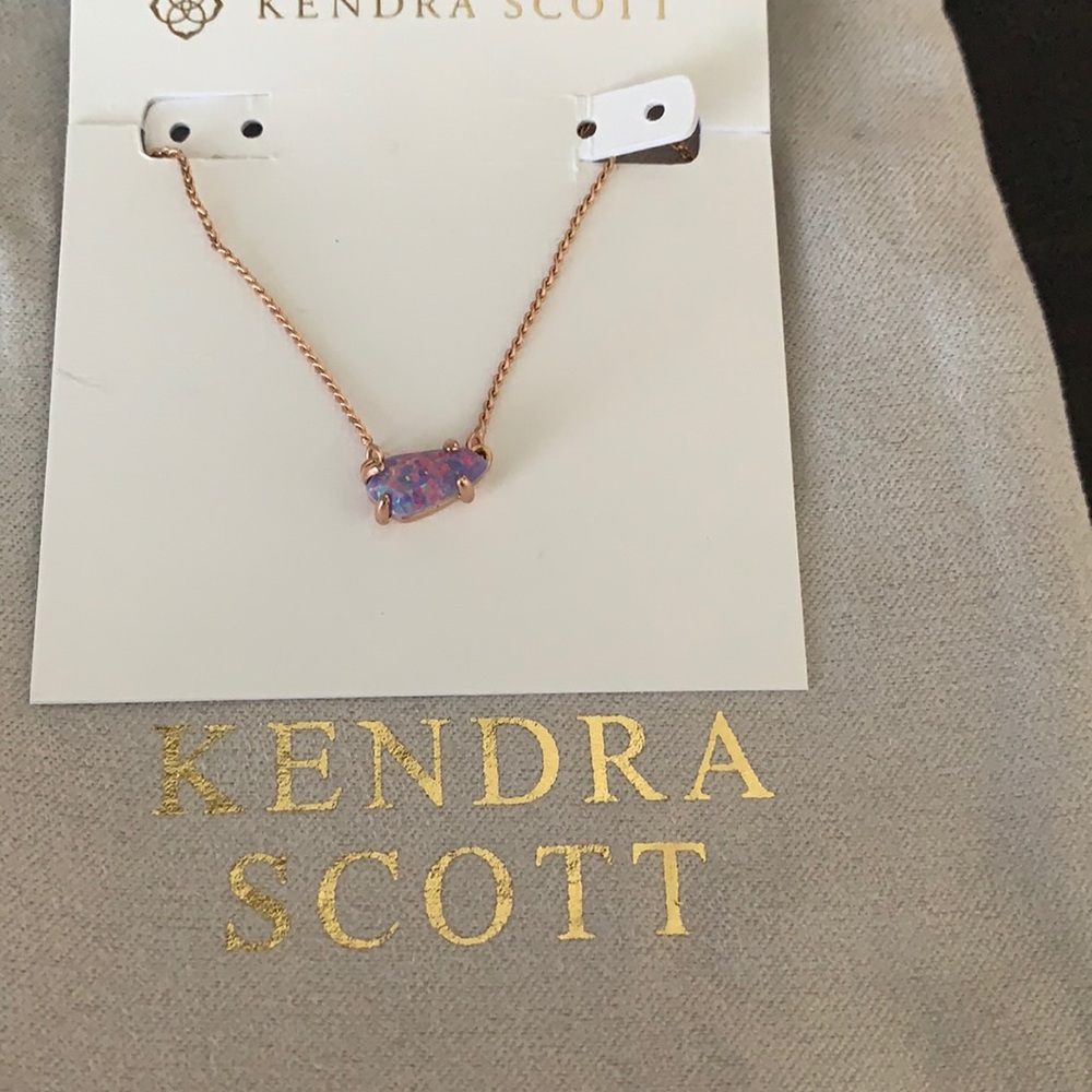 Kendra Scott rose gold purple opal necklace